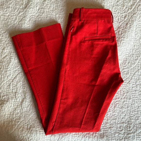 Derek Lam 10 Crosby Red Flared Trousers Office Workwear Career - Picture 3 of 10